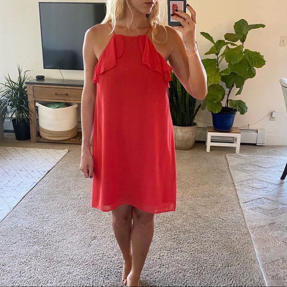 BCBG red lava dress w/ adjustable tie top 🌋💃🏼🌶